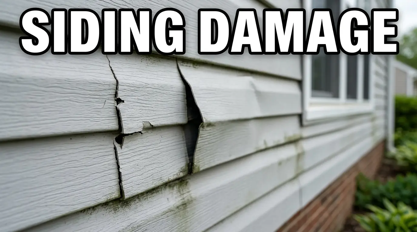 Cracked and warped siding on a New Jersey home