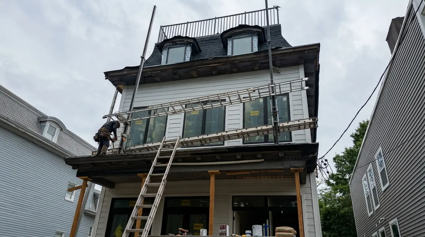 Siding repair on a New Jersey home
