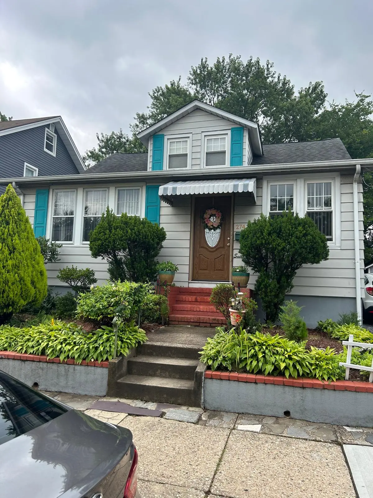 Gutter project in New Jersey — downspout and pitch detail
