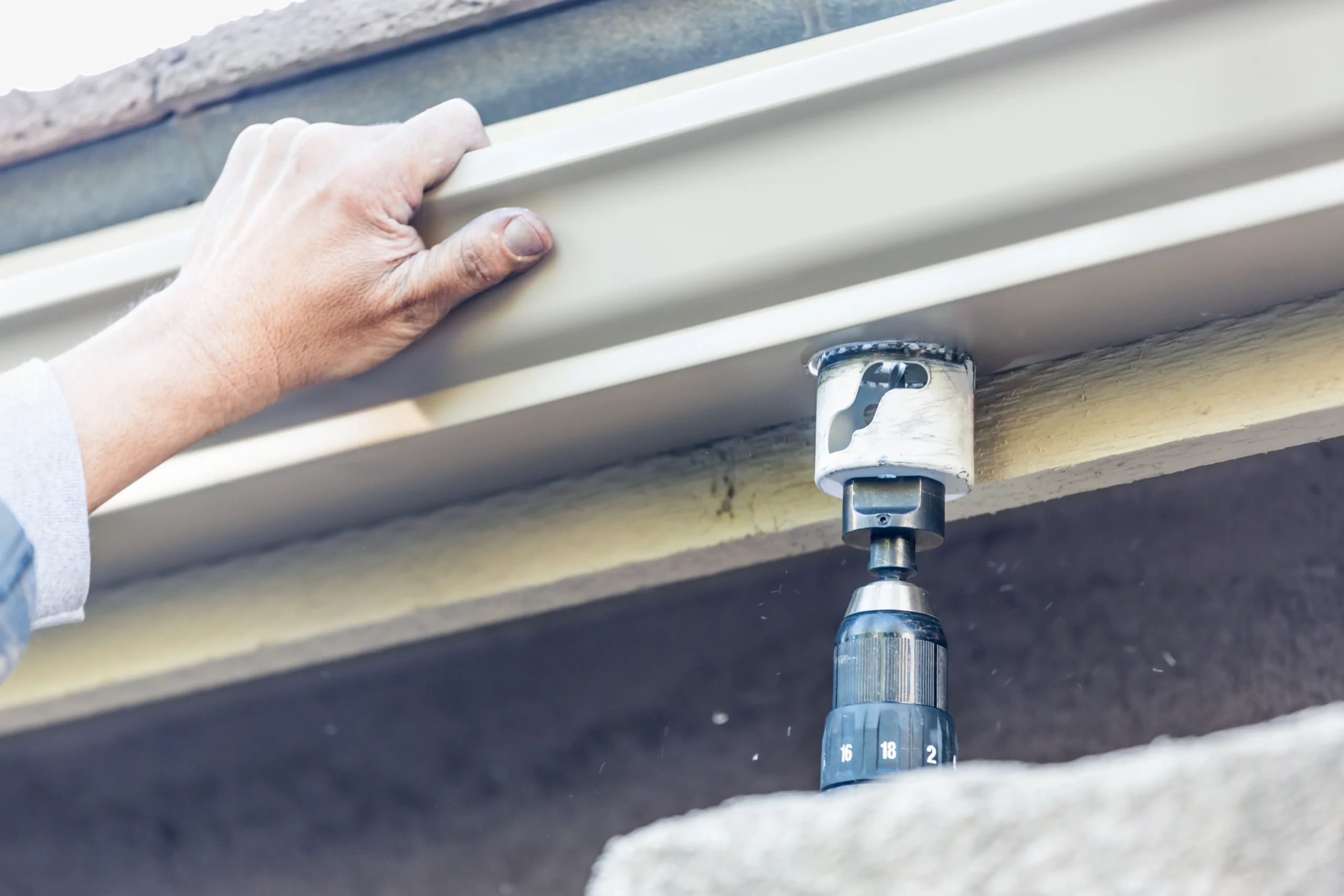 Gutter project in New Jersey — fascia and hanger detail